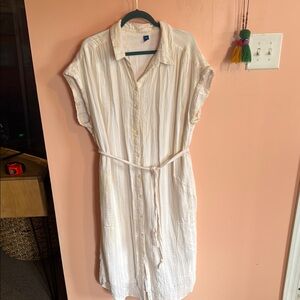Old Navy Cream Shirt dress XL